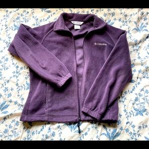 Columbia, lightly warn soft purple zip up. Lightweight for the springtime